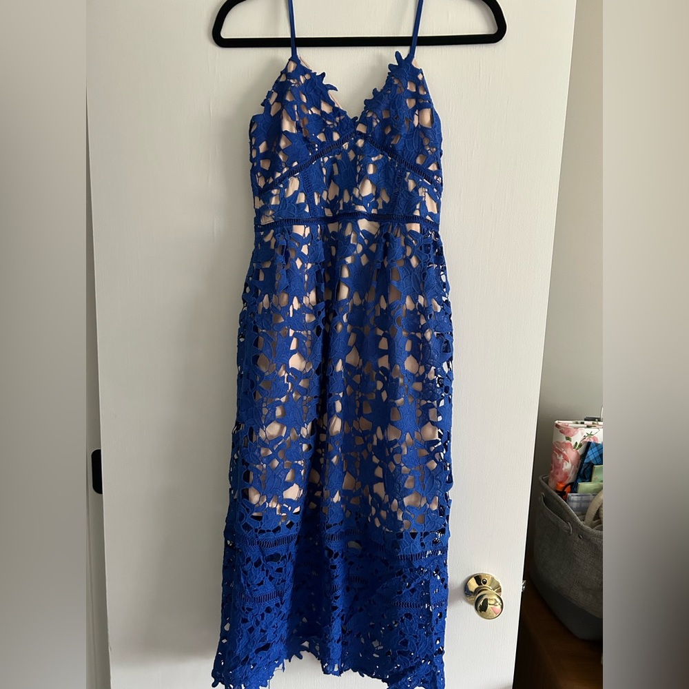 Blue Floral Midi Dress - Amazon